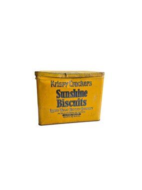 Vintage Krispy Crackers Sunshine Biscuits Loose-Wiles Tin Box Made In USA